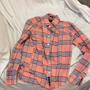 Abercrombie & Fitch Orange Plaid Shirt